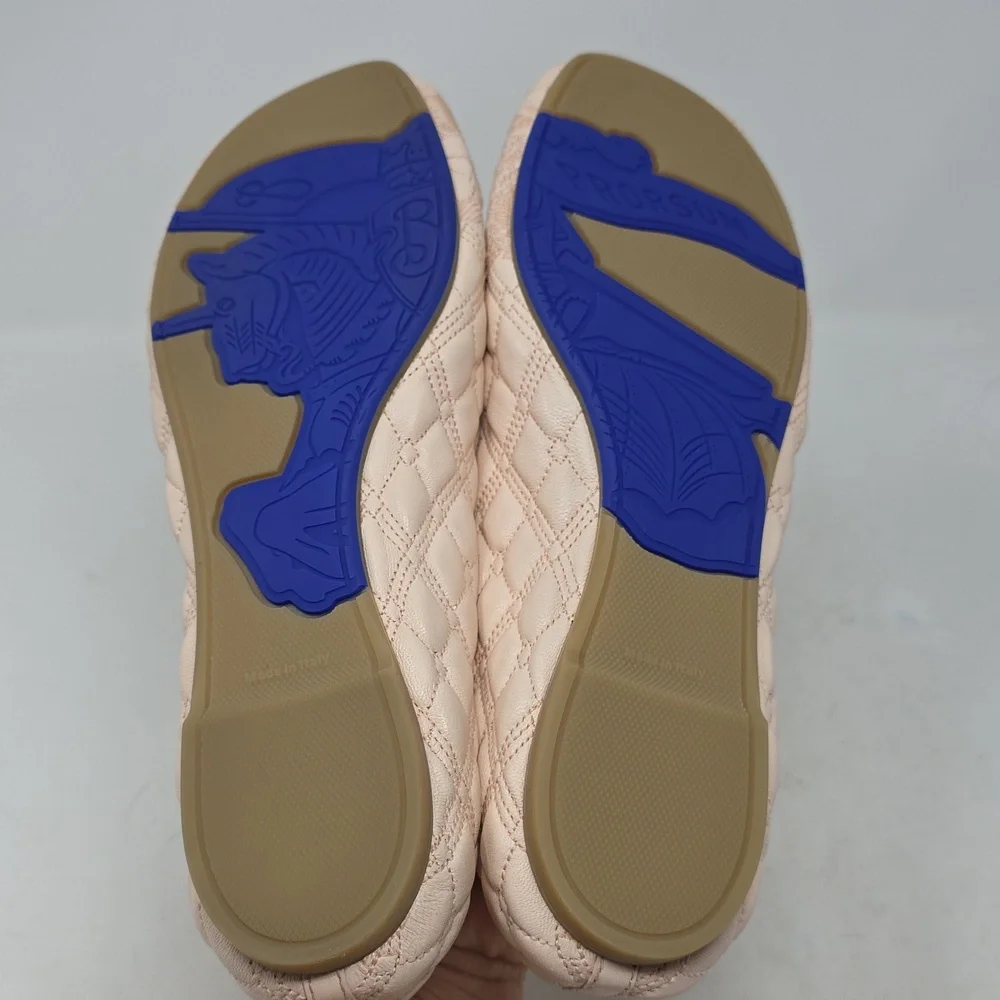 Burberry Sadler Quilted Cream Ballet Flats Sizr 39